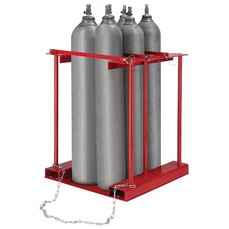 GLOBAL INDUSTRIAL Forkliftable Stationary Cylinder storage Caddy, 6 Cylinders Capacity 270218